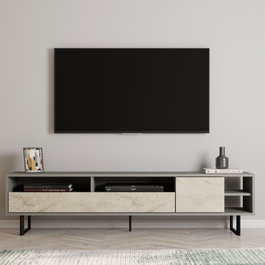 Hanah Home Luga Soporte de TV Gris y Travertino